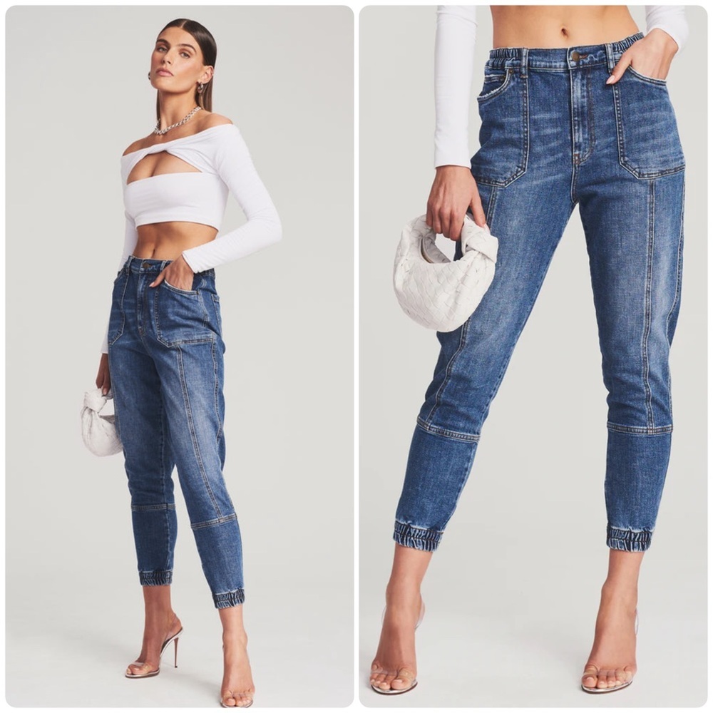 New! Retrofete Carter High Waisted Barrel Denim Joggers Jeans 👖 sz 27 NWT!